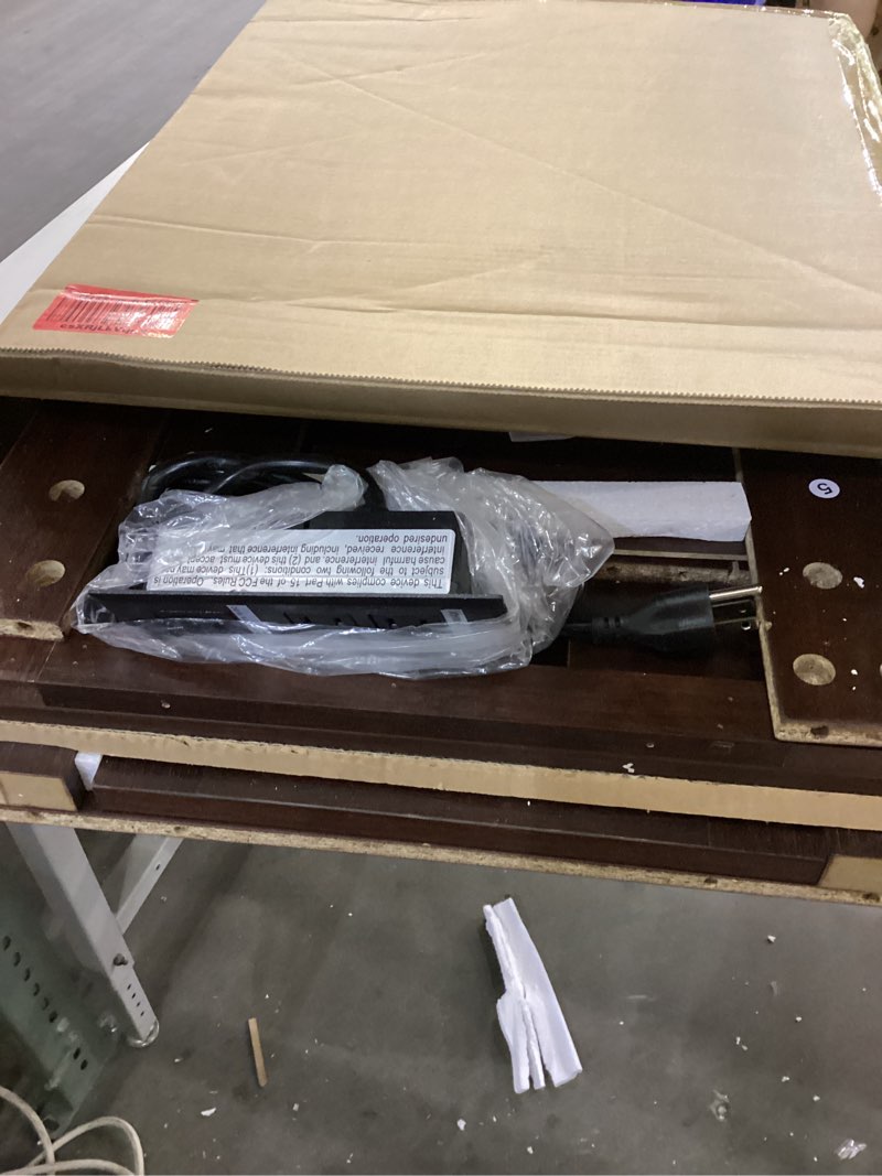 Condition photo showing New/Like New for Farmhouse XXL End Table with Charging Station, Side Table with USB Ports and Outlets, Nightstand with Drawer and Glass Door Storage, Cherry Bedside Tables for Living Room, Bedroom, Office