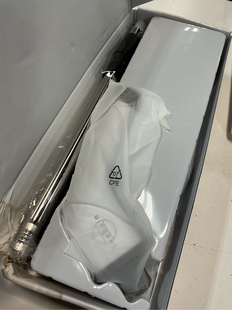 Condition photo showing New/Like New for leebein electric spin scrubber, cordless cleaning brush with 8 replaceable brush heads, tub and floor tile 360 power scrubber dual speed with adjustable & detachable handle for bathroom kitchen car white