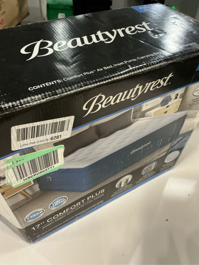 Condition photo showing Good Condition for Beautyrest Comfort Plus, Full Size Air Mattress with Built-in Pump, Raised Inflatable Bed, Cooling Vent Topper, Puncture-Resistant Vinyl, 700lb Support, Guest and Camping Airbed, 3-Year Warranty Comfort Plus Full