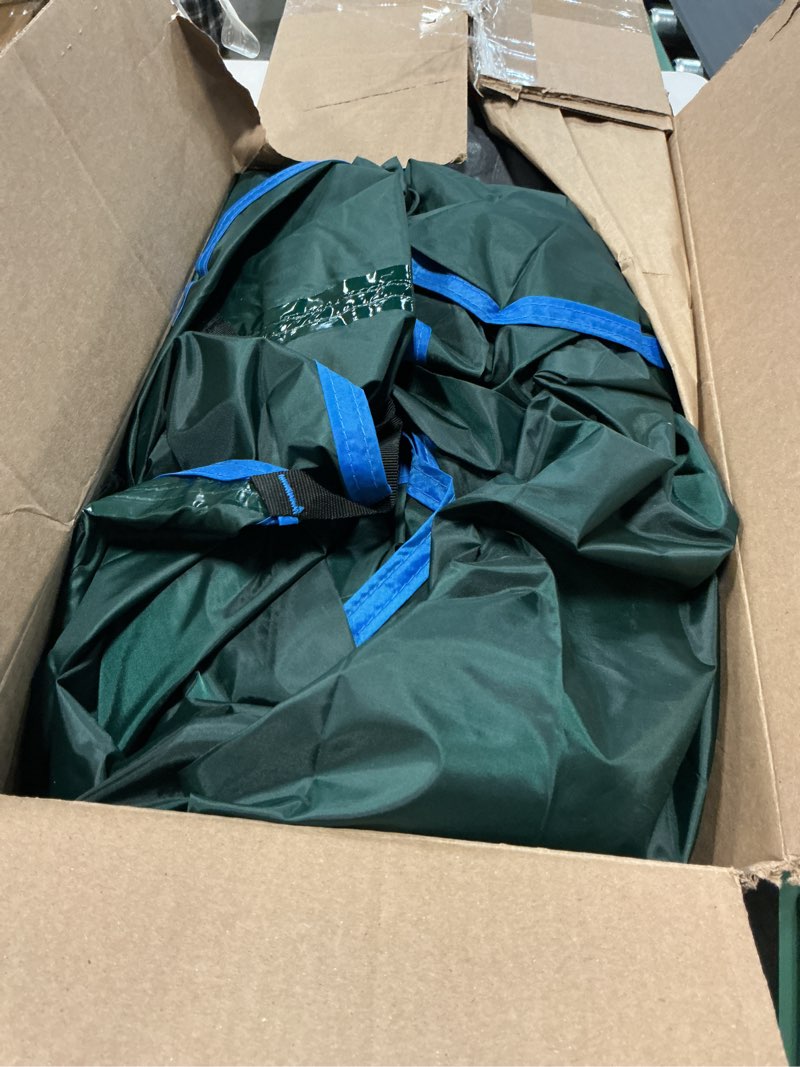 Condition photo showing As Is for coleman skydome tent with 5 minute setup, 2/4/6/8-person weatherproof tent with rainfly & carry bag, 20% more headroom than traditional canopies 4-person pfas-free evergreen