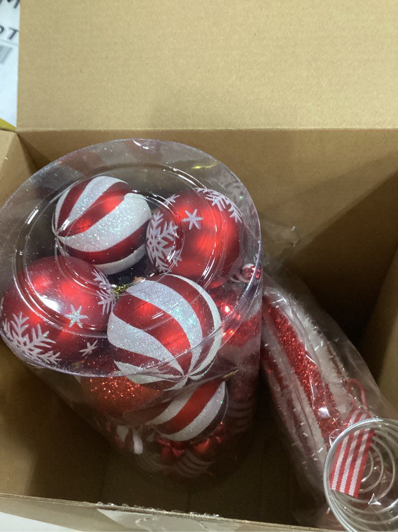 Condition photo showing New/Like New for Thyle 37 Pcs Christmas Candy Hanging Ornament Large Foam Christmas Tree Topper Candy Cane Peppermint Lollipop Decor Glitter Ornament for Home Xmas Tree Party Favor Decoration