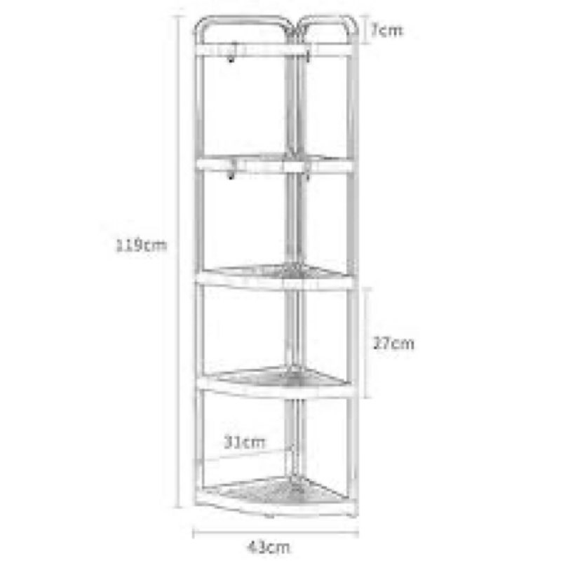  (incomplete)furinno 2-99811ex/wh turn-n-tube 5-tier corner multipurpose display shelves,
