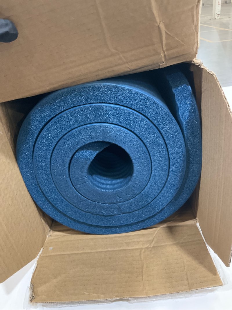 Condition photo showing As Is for Retrospec Solana Yoga Mat 1" Thick w/Nylon Strap for Men & Women - Non Slip Exercise Mat for Home Yoga, Pilates, Stretching, Floor & Fitness Workouts Ocean Blue 1 inch