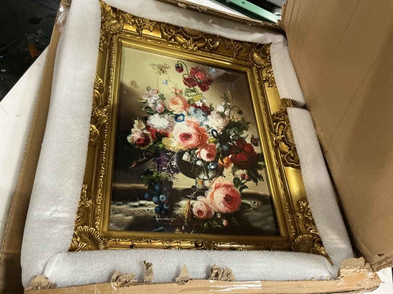 Condition photo showing Good Condition for Antique Bronze Gold 12x16 Oil Painting Frames - Vintage Wall Decor for Gallery Collage, Shatterproof Tempered Glass & Ready to Hang 12x16 in Ancient Bronze Gold