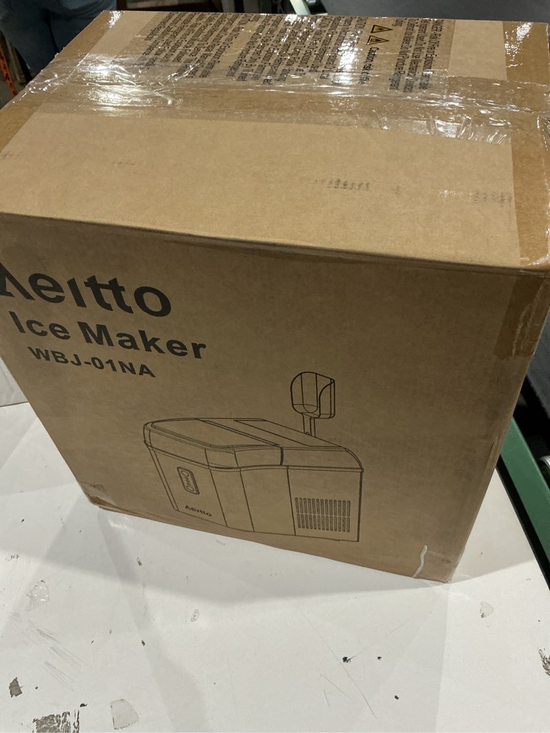 Condition photo showing Good Condition for similar to aeitto ice makers countertop, 9 ice cubes release in 6 mins, 26lbs/24h, 2 sizes of bullet ice machine,self-cleaning portable ice maker with ice scoop and basket for home kitchen office bar rv, black
