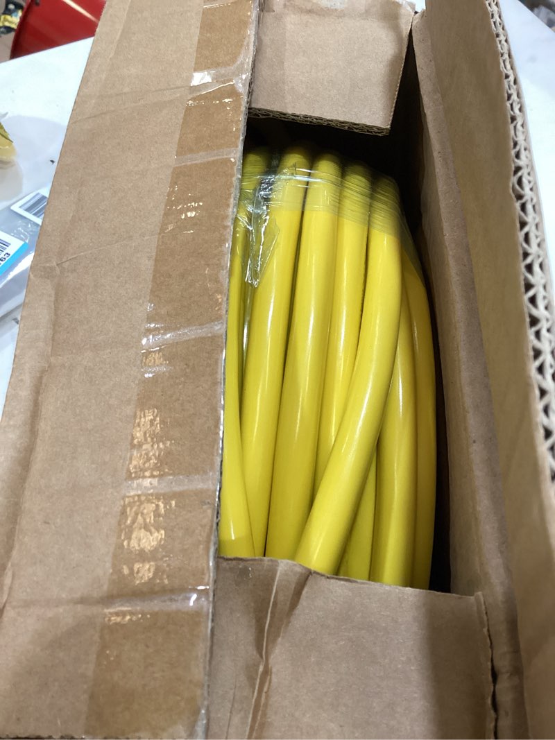Condition photo showing Good Condition for POWGRN 100 ft 12/3 Outdoor Extension Cord Waterproof Heavy Duty with Lighted Indicator End 12 Gauge 3 Prong, Flexible Cold-Resistant Long Power Cord Outside, 15Amp 1875W SJTW Yellow ETL Listed 100FT 12/3 Extension Cord Yellow
