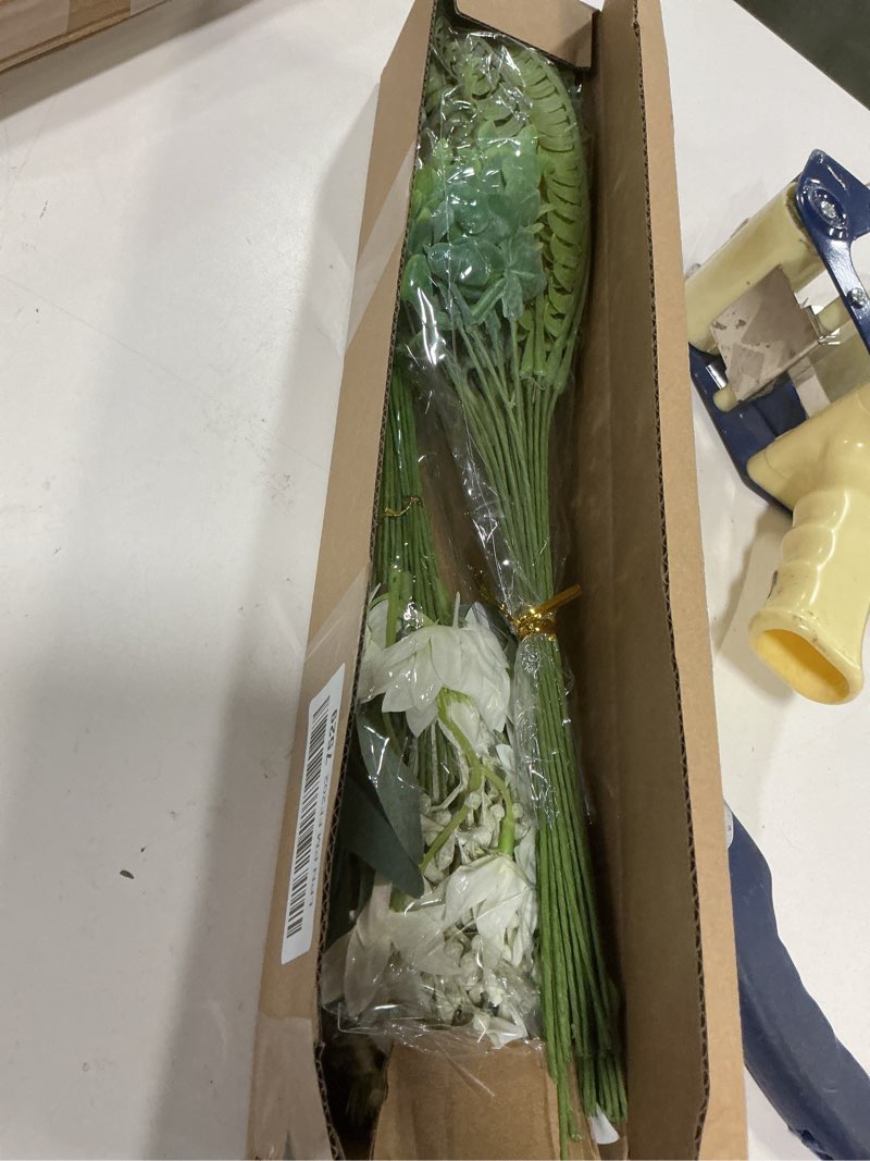 Condition photo showing New/Like New for FOTEEWL 70 Pcs Artificial Greenery Stems Box Set,with 8 Kinds of Faux Plants and Fake Flowers for DIY Bridal Bouquets Wedding Floral Arrangement Table Centerpieces Decoration (Sage Green & White)