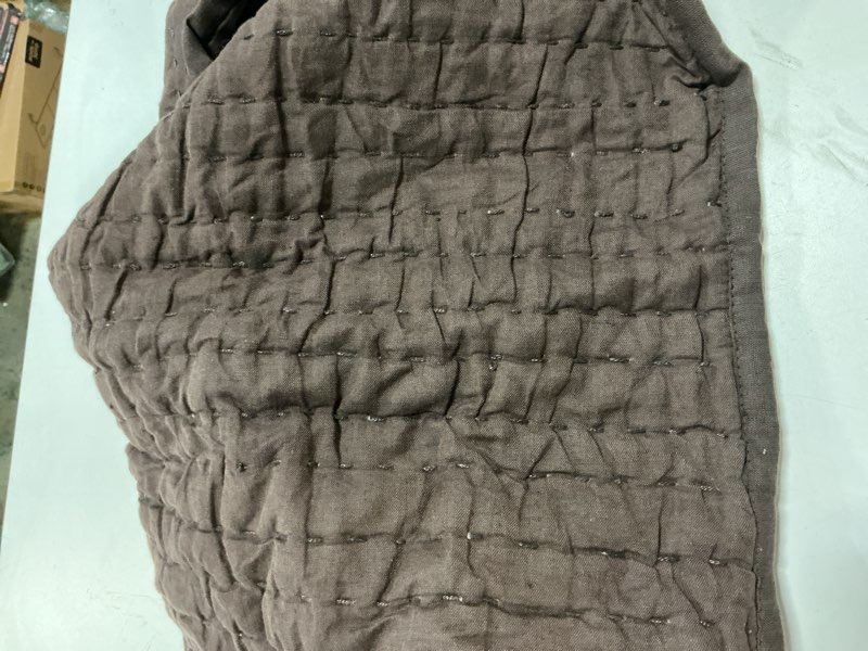 Condition photo showing New/Like New for single quilted brown pillow case