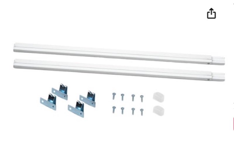 DoubleFill 4PCS sidelight curtain rods 18" - 28" flat curtain rod Sash Curtain Rods for Window Cupbo