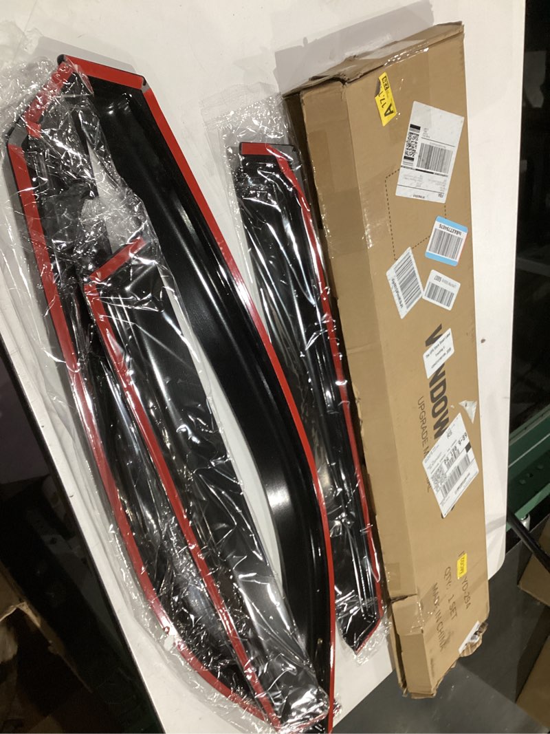 Condition photo showing As Is for window rain guards for 2014-2020 nissan rogue(exclude rogue sport models), window visor guard vent wind shade deflector rain shield protector sun visor for 14-20 nissan rogue, outside-mount, 4pcs for 14-20 rogue