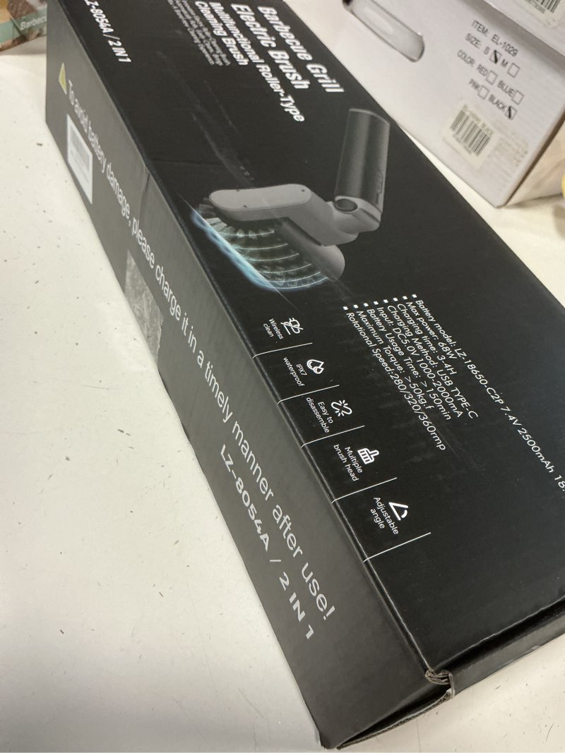 Condition photo showing New/Like New for electric grill brush for outdoor, rechargeable bbq grill cleaner with 3 heads,cordless rechargeable grill brush,3-speed-450 rpm,150 mins runtime grill cleaning brush