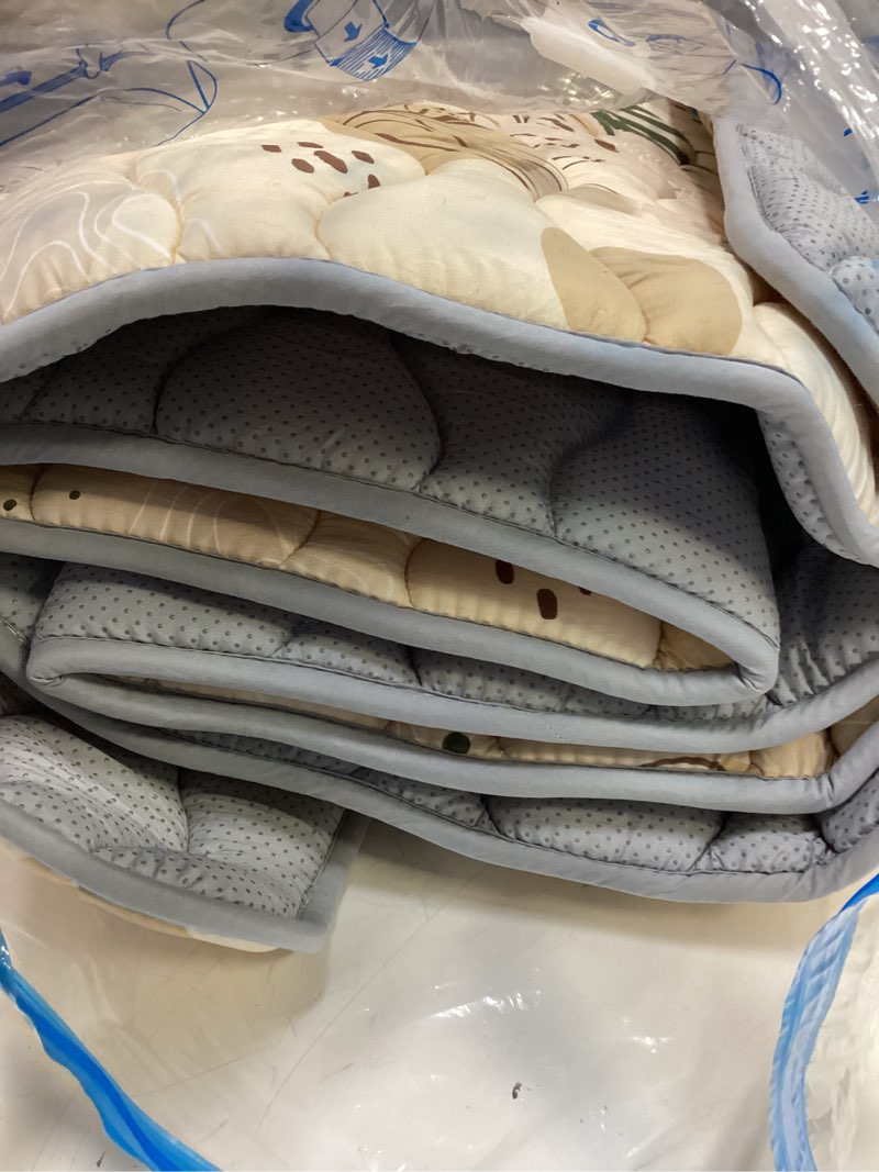 Condition photo showing Good Condition for blissful diary baby play mats for floor, 50x50 playpen mat, thick cushioning padding foam playmat for baby and toddlers infants, non-slip & machine washable, earth tones design earth tones 50" x 50"