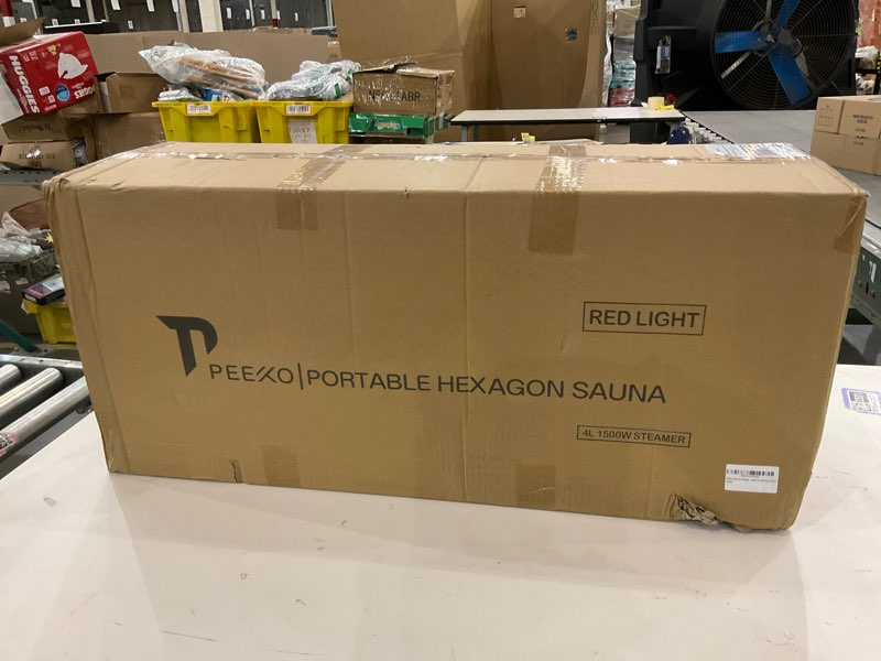 Condition photo showing New/Like New for Red Light Sauna Box for Relaxation,Detoxification,Portable Steam Sauna for Home with XL Steamer,15 Levels, 73”x 36”x36”?Larger Folding Chair, Gym-Black? Red Light 4L