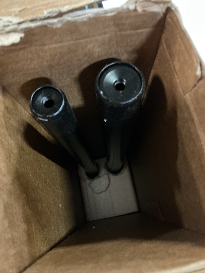 Condition photo showing Good Condition for kamanina 1 inch double curtain rod 36 to 72 inches (3-6ft) black telescoping curtain rods for windows, heavy duty dual drapery rods with marbled finials black 36-72"