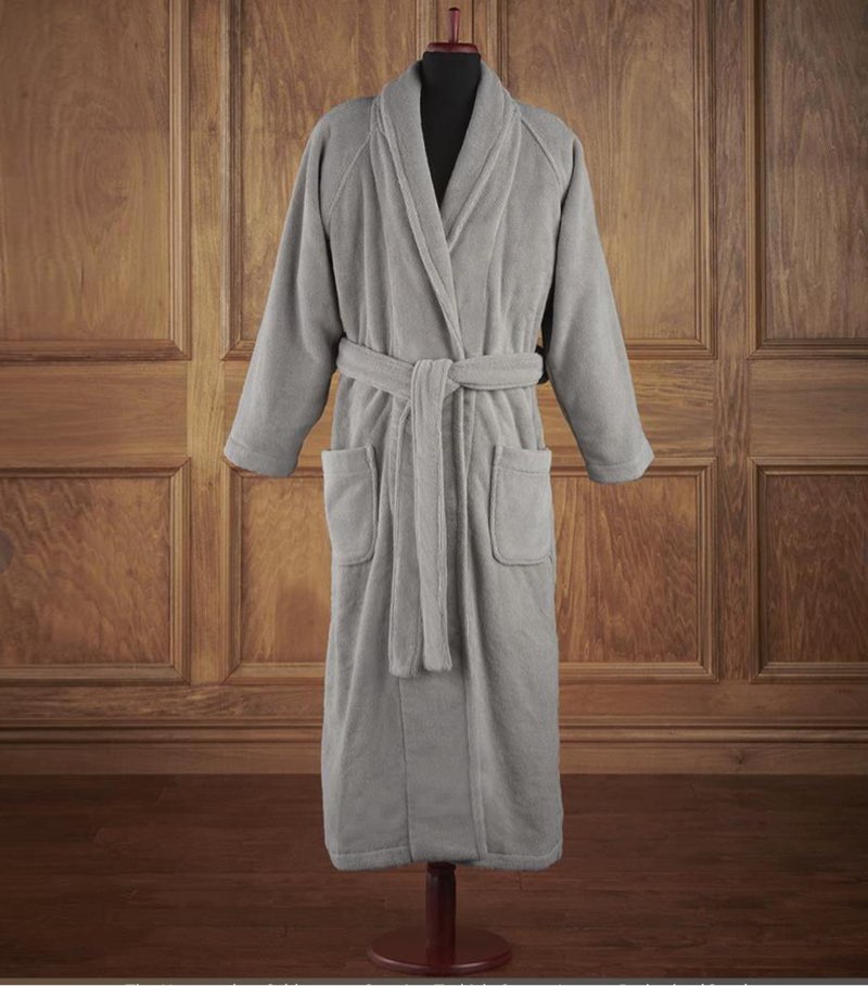 The Hammacher Schlemmer Genuine Turkish Cotton Luxury Bathrobe (Gray)