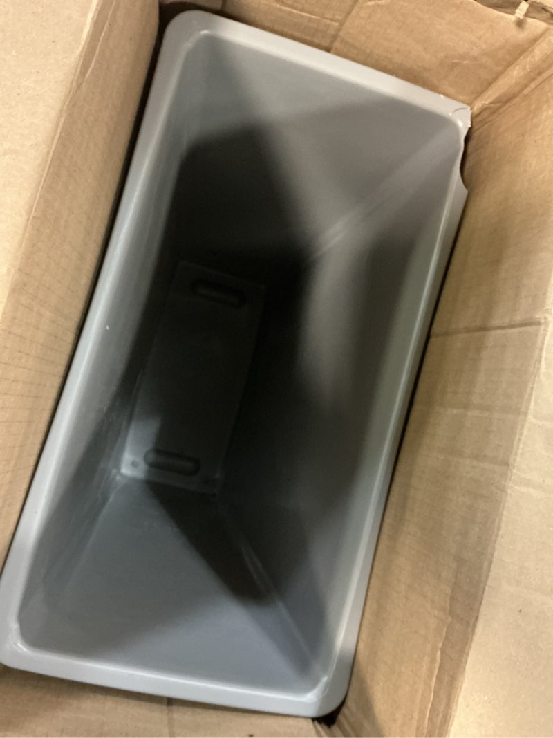 Condition photo showing As Is for winco ptc-23sg slender trash can, 23-gallon, gray,medium can gray