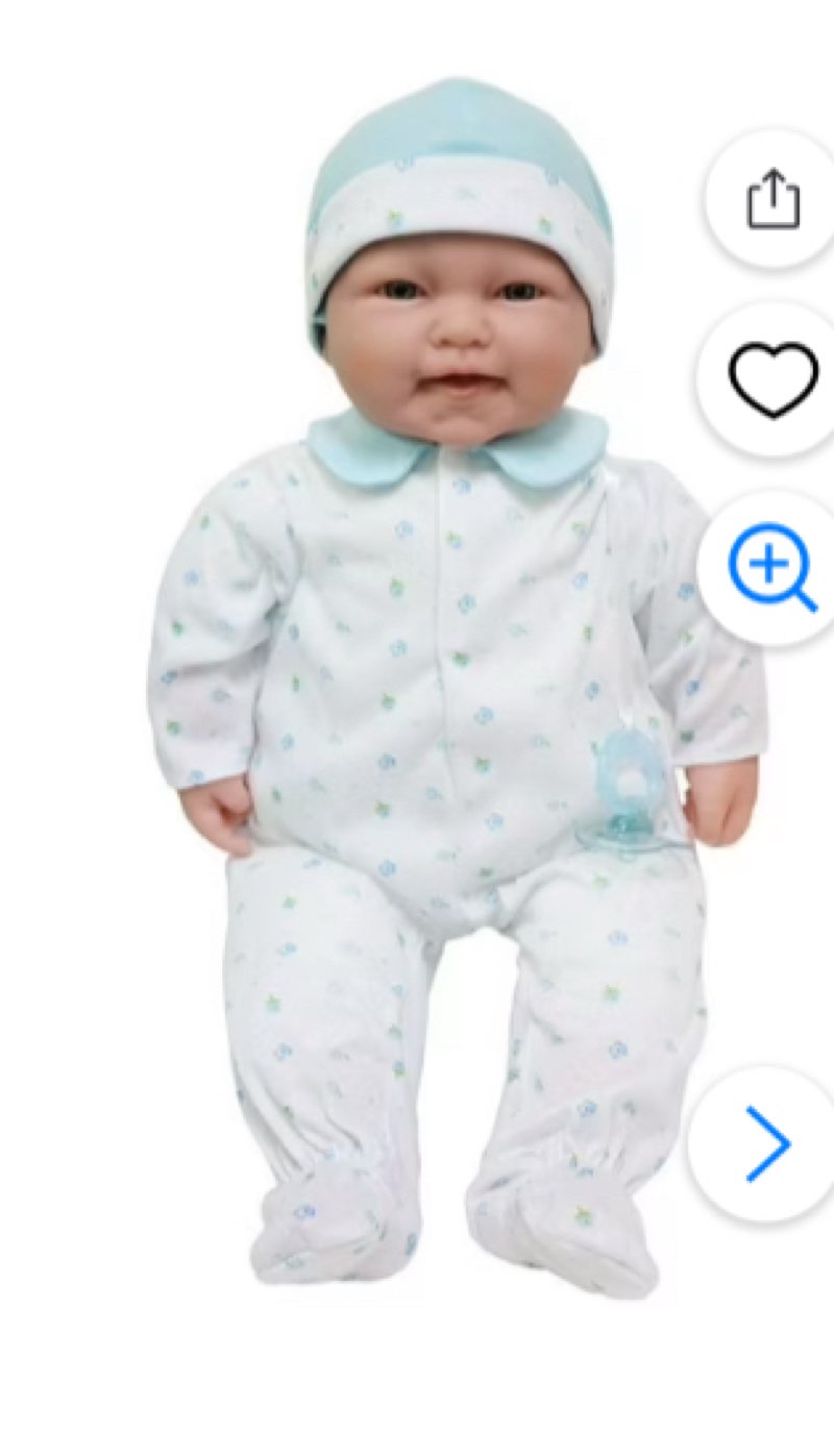 Caucasian 20-inch Large Soft Body Baby Doll | JC Toys - La Baby | Washable |Removable Blue Outfit w/