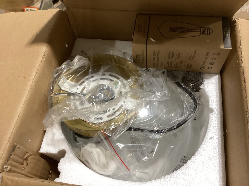 KoKo&Yukina 10" Globe Pendant Light Gold Mid Century Pendant Glass Globe Light Fixture Mid Century M