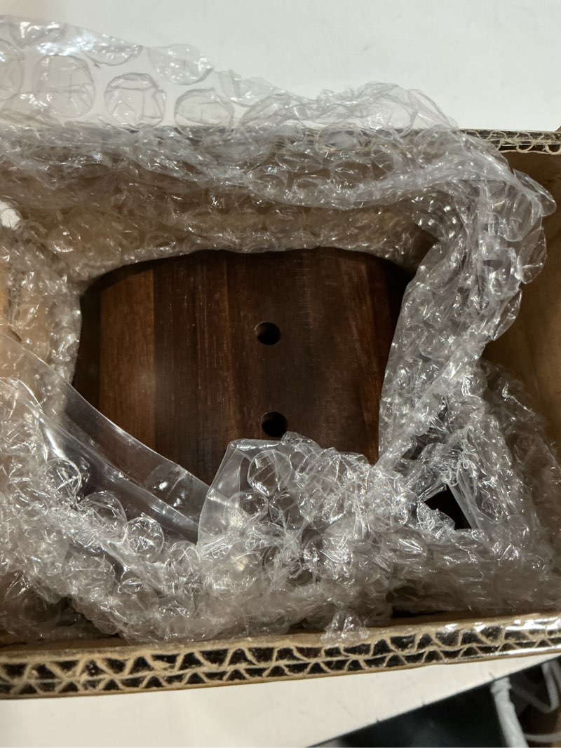 Condition photo showing New/Like New for Wooden Yarn Bowl, Craft Knitting Yarn Bowls for Crocheting w/9pcs Knitting Hooks, Sewing Scissors & Crochet Tool Holder, Oval Large Crochet Yarn Holder for Knitting Lovers(Acacia Wooden, 11.1x6x4.8in)