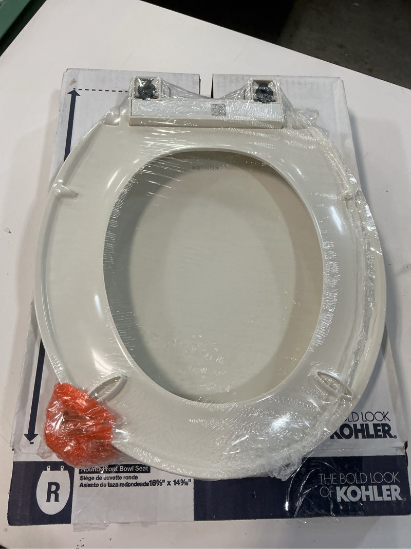 Condition photo showing Good Condition for KOHLER K-4775-96 Brevia Round Toilet Seat with Quick-Release Hinges And Quick-Attach Hardware For Easy Clean, Biscuit Round Biscuit