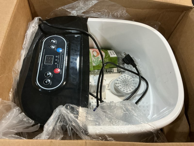Condition photo showing Good Condition for rightmell foot spa with ozone & blue light, bubble massage & 8 rollers, adjustable constant temperature (95?-118?), large capacity foot massager with epsom salt for home & office relaxation