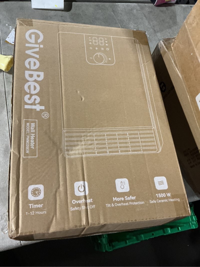 Condition photo showing Good Condition for GiveBest Smart Wall Heater, 1500W Fast Heating Electric Space Heater for Indoor Use, 3 Heating Modes, Adjustable Thermostat, 24H Timer, Easy Mounted for Bedroom, Office, Home, Black