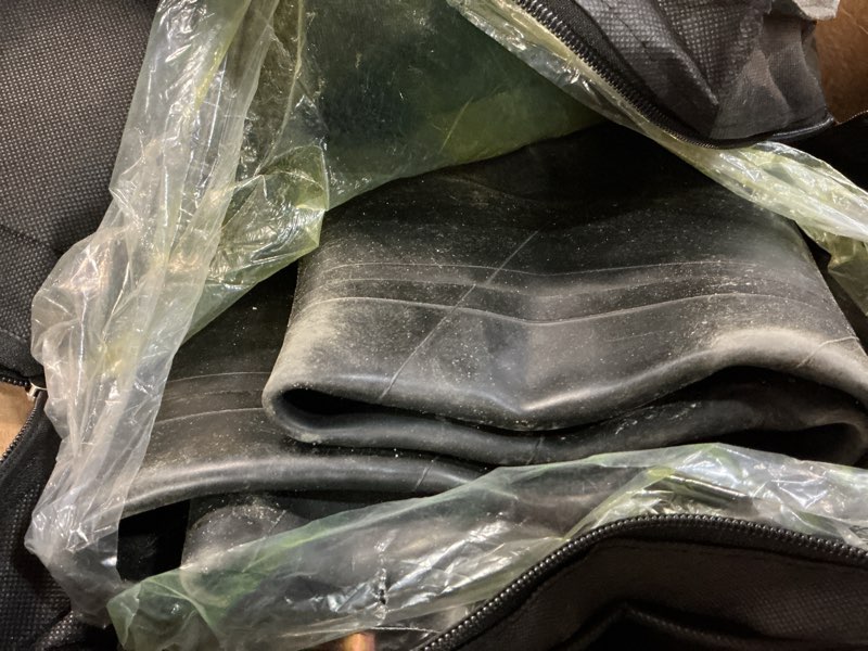 Condition photo showing As Is for Heavy-Duty Inflatable Float - River & Snow Tube, Swim & Sledding, Pool Closing Inner Tube 38 ''