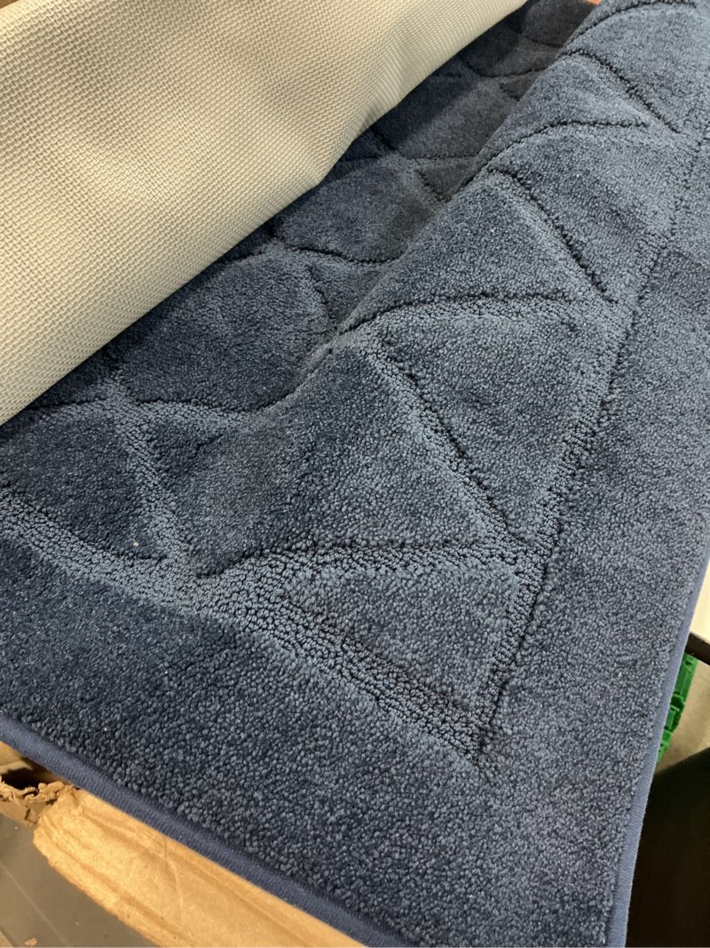 Condition photo showing Good Condition for beqhause dirt trapper door mat 24" x 36", doormat non-slip entryway rugs washable, dog door mat stain resistant and absorbent welcome floor mat for front back door, mud wet shoes & paws, navy blue navy blue 24" x 36" (rectangular)