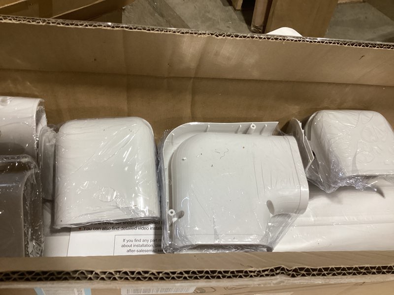 Condition photo showing Good Condition for 4'' 17 ft mini split line cover set kit, ductless pipe cover for mini split line, line set cover for mini split air conditioner, central ac pipe cover white 4" x 17 feet