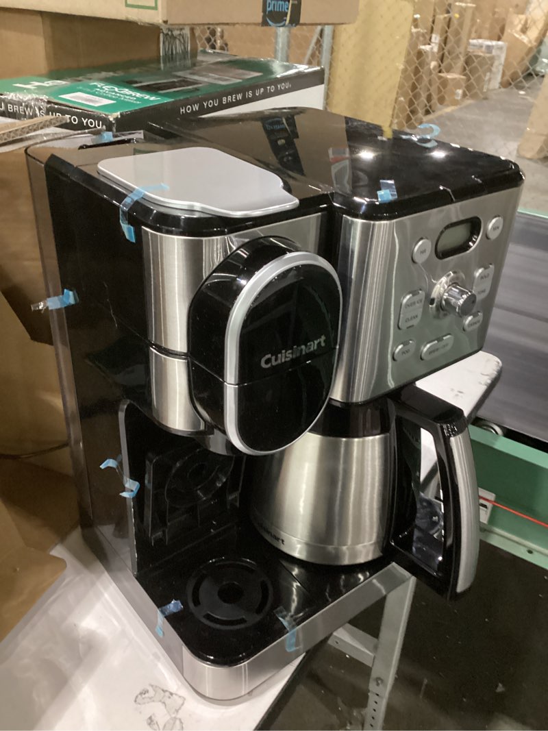 Condition photo showing Good Condition for Not tested!!!Cuisinart Coffee Center 10-Cup Thermal Carafe Drip Coffee Maker and Single-Serve Brewer with Over Ice Function, Fully Automatic Coffeemaker, Compatible with Single-Cup Pods, Black/Stainless, SS-21NAS