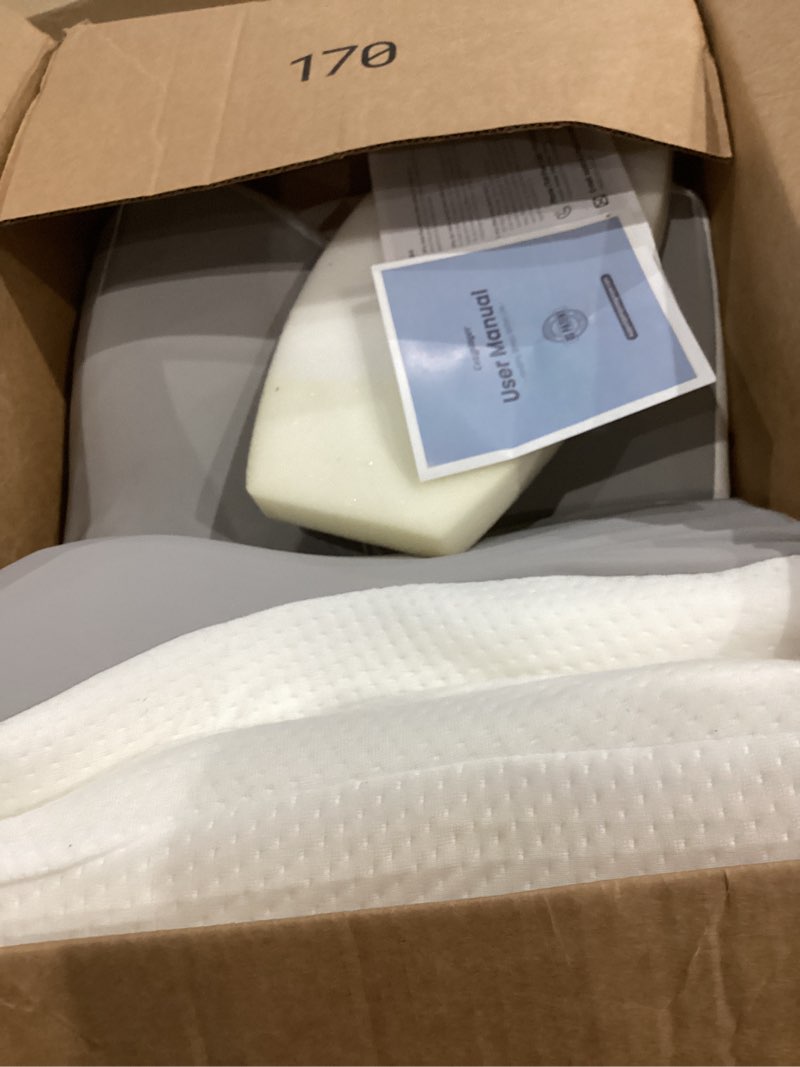 Condition photo showing Good Condition for Ultra Pain Relief Cooling Pillow for Neck Support, Adjustable Cervical Pillow Cozy Sleeping, Odorless Ergonomic Contour Memory Foam Pillows, Orthopedic Bed Pillow for Side Back Stomach Sleeper Dark Grey Queen