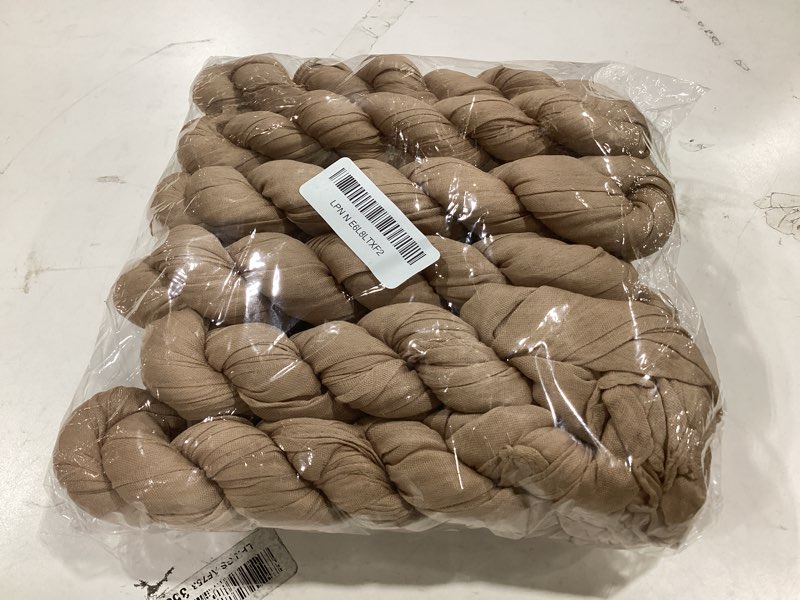 Condition photo showing New/Like New for wokceer cheesecloth table runner 6pack 10ft nude brown boho gauze cheese cloth table runner for party long rustic sheer table runners for baby bridal shower wedding easter table decor 6 pack nude brown