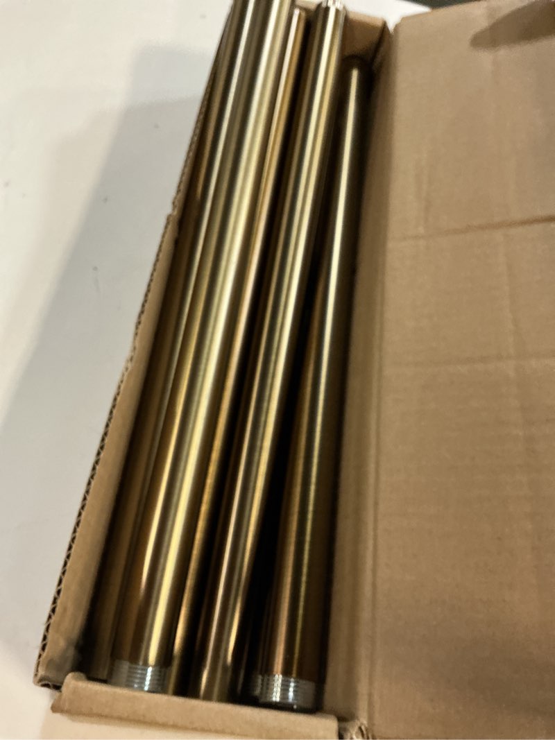 Condition photo showing Good Condition for antique brass curtain rod for windows 18 to 88 inches,1 inch adjustable drapery pole,heavy duty outdoor/indoor modern curtain rods,easy installation(antique brass 18"-88")