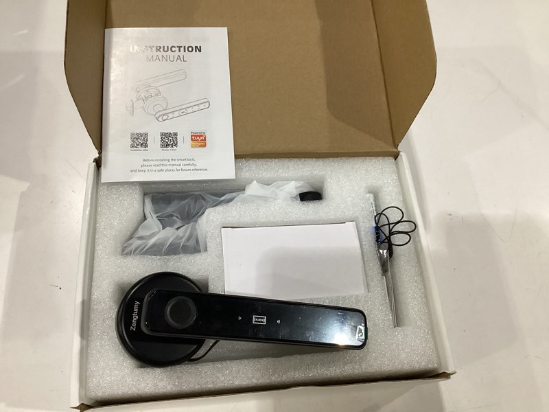 Condition photo showing New/Like New for fingerprint door lock, door locks for bedrooms, biometric door lock with fingerprint/app/password/key/ic card-smart door lock for home, hotel, office, apartment-black black 02