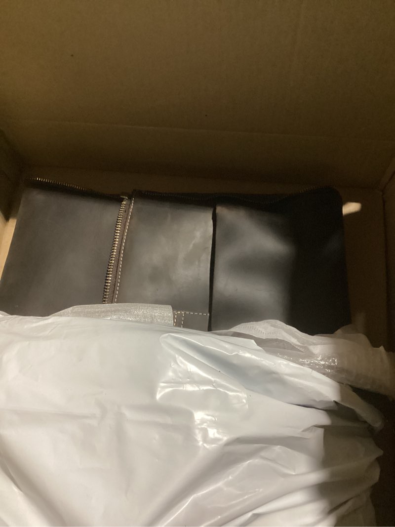 Condition photo showing Good Condition for full-grain leather garment bag large capacity travel bag business suit carrier bag with shoe compartment, overnight gym sports duffel bags for men women, dark brown 2201-dark brown