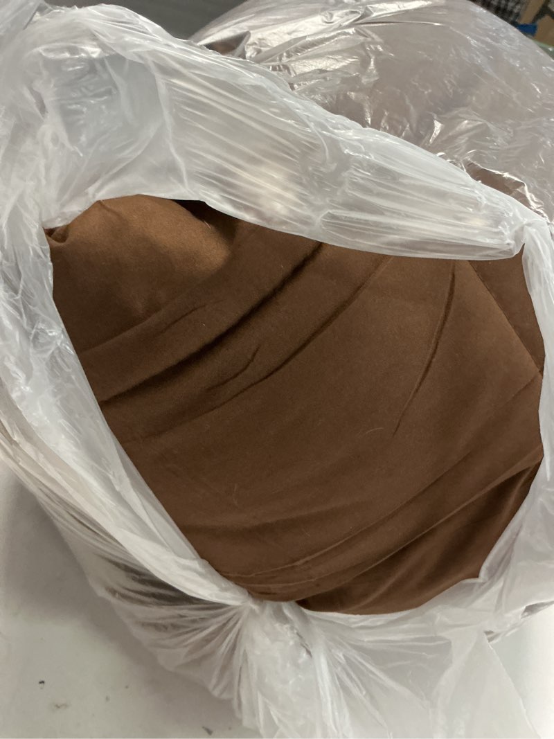 Condition photo showing As Is for cozylux queen comforter set brown, 7 pieces bed in a bag, brown comforter queen size, all season bedding sets with stitch quilted comforter, flat sheet, fitted sheet, pillowcases brown queen