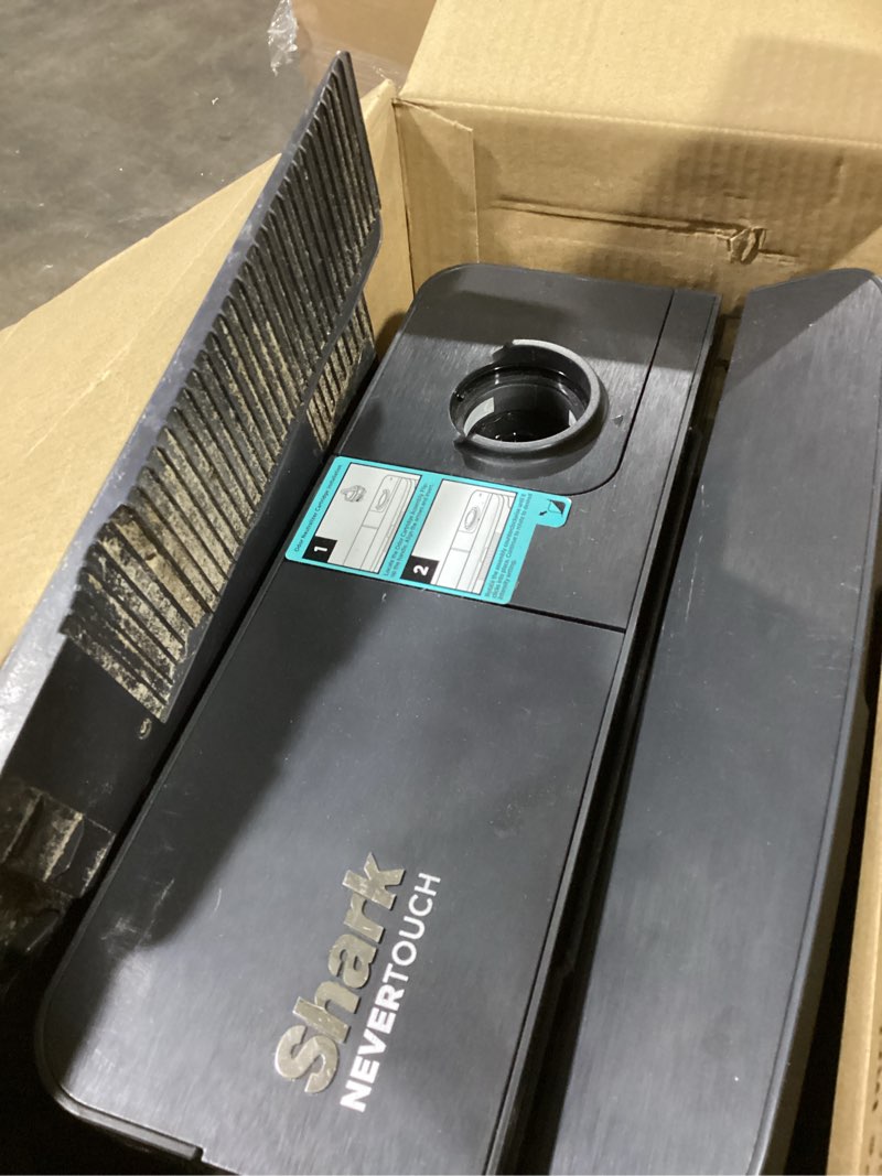 Condition photo showing As Is for Shark Robot Vacuum & Mop Combo, PowerDetect NeverTouch, Self-Emptying & Self-Refilling, 60-Day Debris Capacity, 30-Day Refill Tank, Pad Dry, 5 Intelligent PowerDetect Cleaning Technologies, RV2820YE Wet+Dry & 30-Day Self-Refilling - Grey