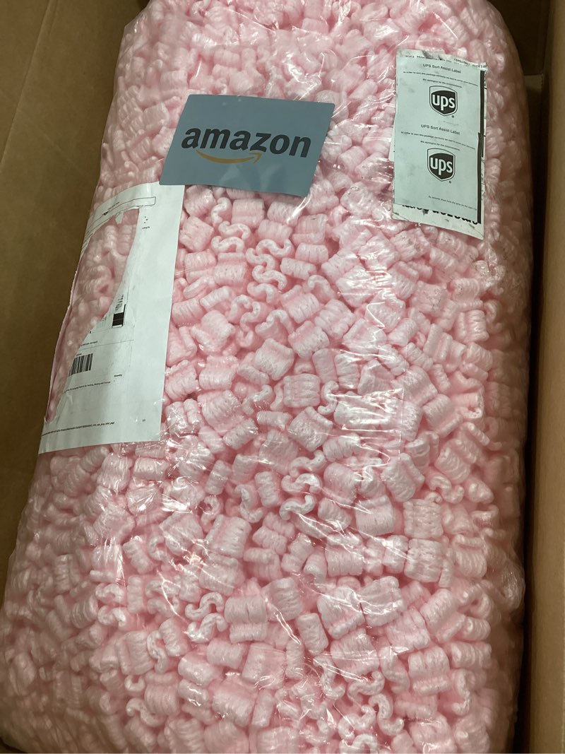 Condition photo showing Good Condition for box usa shipping & packing peanuts pink, 7 cubic feet - loose fill packaging peanuts for packing, moving and storage