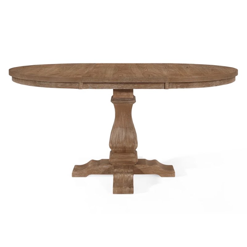 (Incomplete set, only table top) Oval Extension Dining Table Top | 40x40x29.75 inches | Tan 