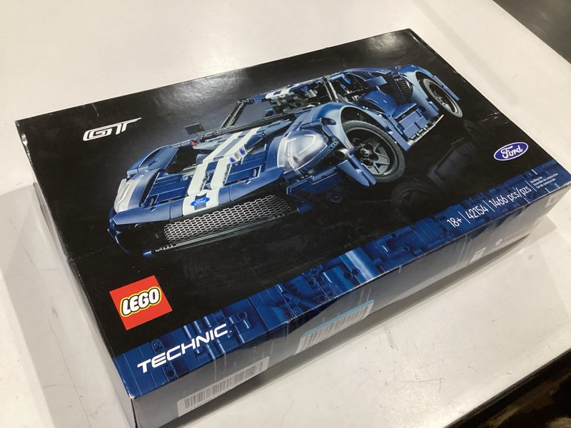 Condition photo showing New/Like New for lego technic 2022 ford gt building set for adults - collectible kit w/authentic features, ages 18+ - 1:12 scale - gifts for men & women - display as bedroom or home decor - 42154 standard packaging