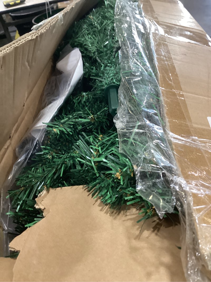 Condition photo showing As Is for prelit christmas tree 6ft with remote control, 8 light-modes artificial christmas trees with lights, xmas tree with 1000 thick branch tips & 250 lights, easy assembly holiday décor for home