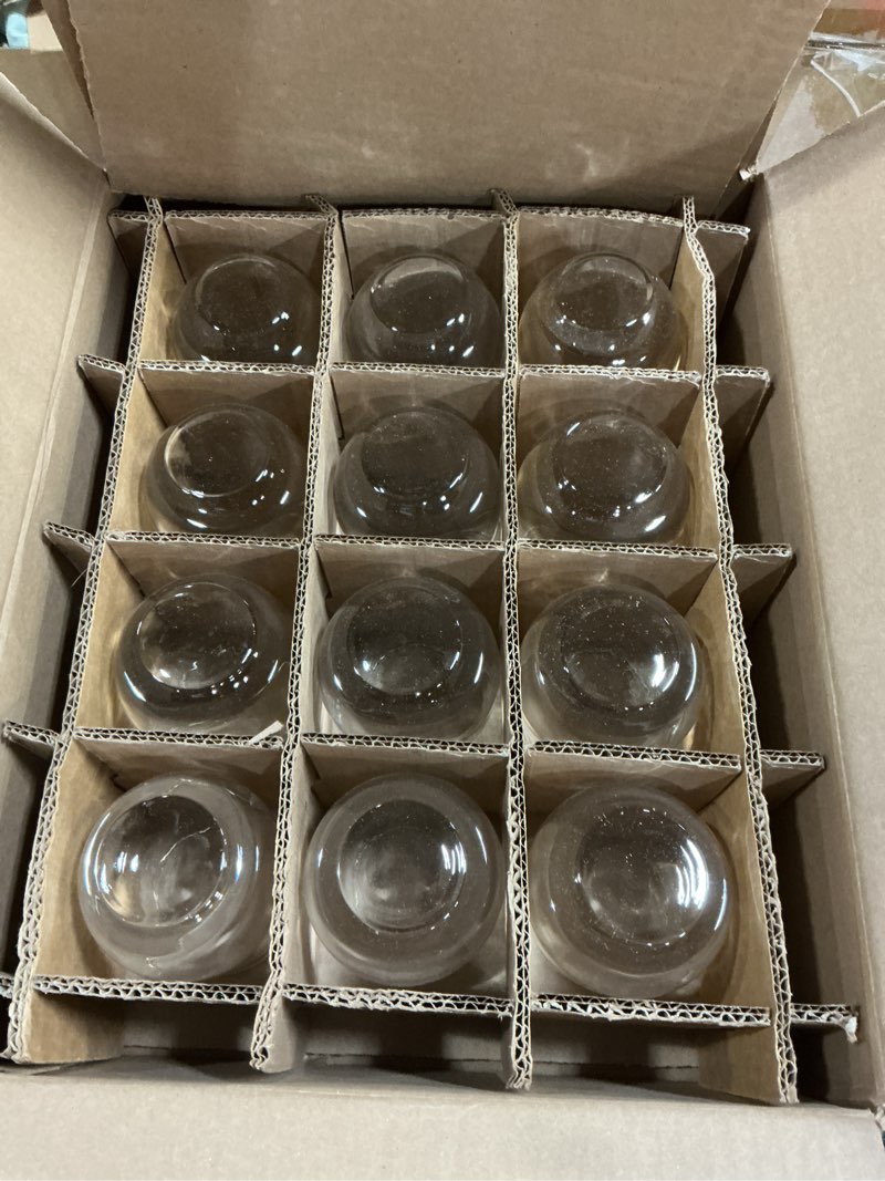 Condition photo showing New/Like New for Libbey 231 Stemless Wine Glasses Set of 12, Clear, Restaurant Quality Red and White Wine Glasses, Drinking Glasses Set for Large Gatherings and Events All purpose 12