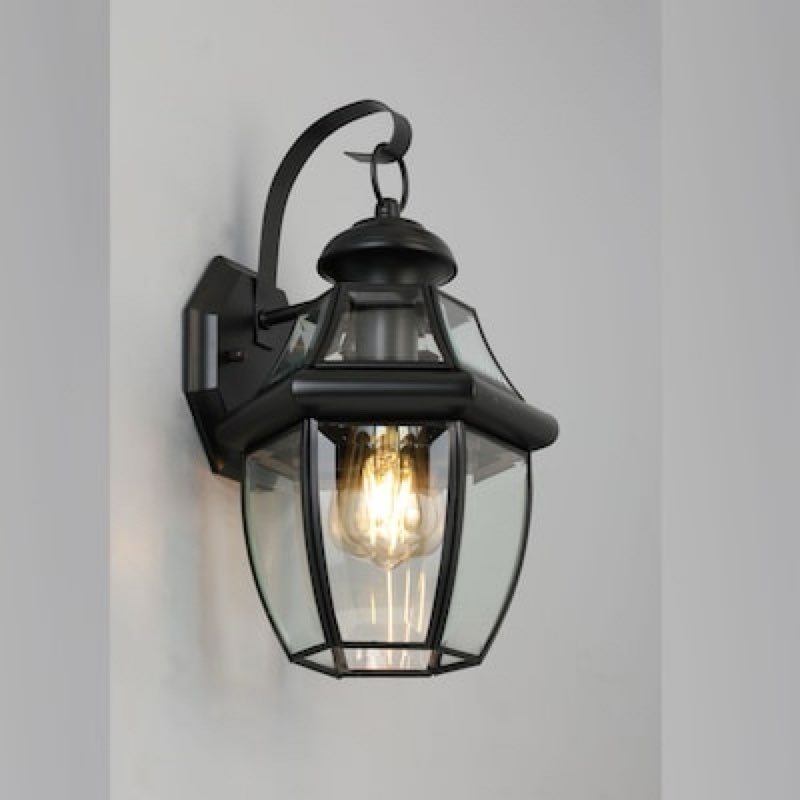 allen + roth Brayden 1 -Light 13.62-in H Matte Black Hardwired Outdoor Wall Light