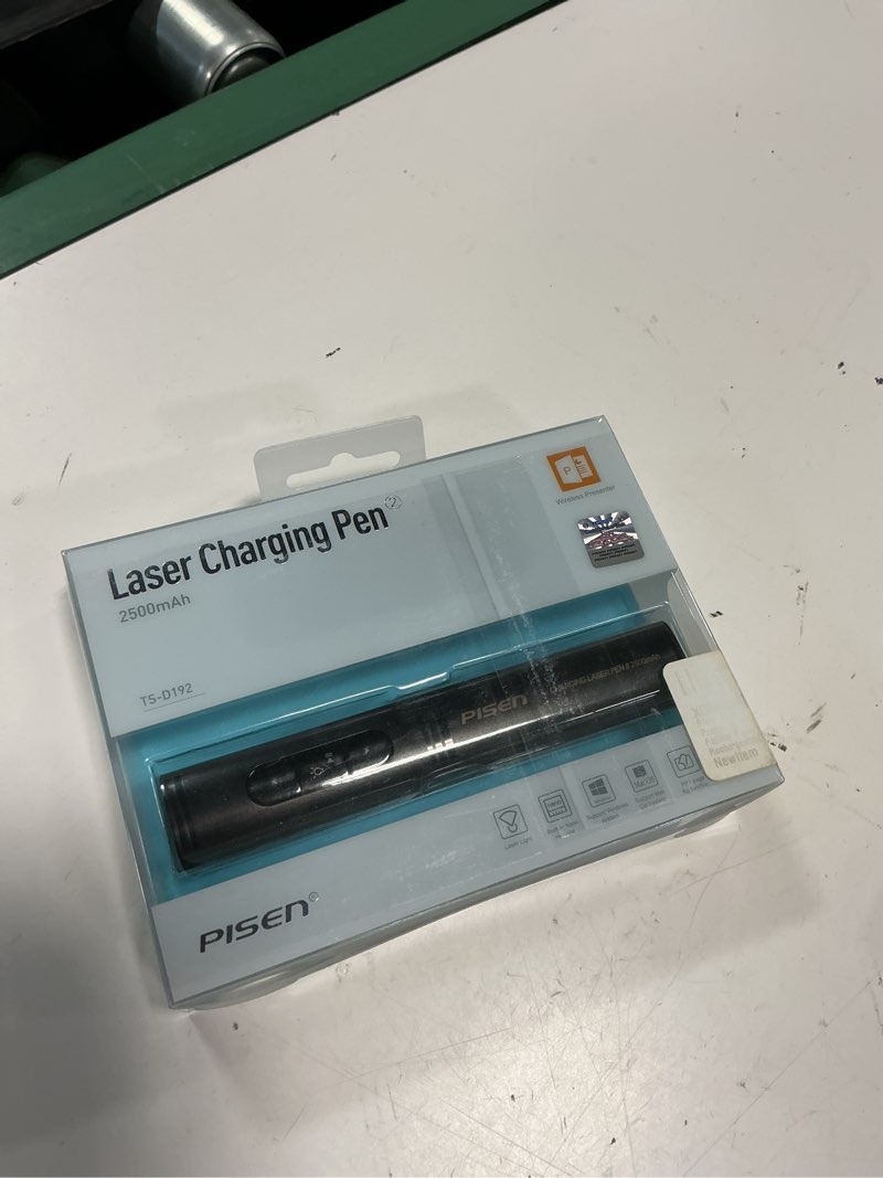 Condition photo showing As Is for pisen rechargeable wireless presenter laser pointer & 2500mah power bank (2.4ghz remote control pen) (black )