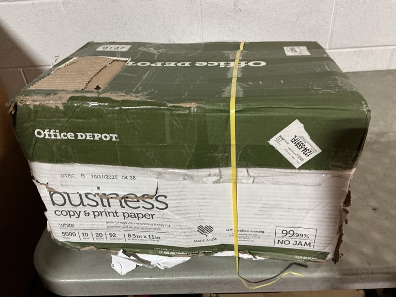Condition photo showing Good Condition for office depot® brand business multi-use printer & copier paper, letter size (8 1/2" x 11"), 5000 total sheets, 92 (u.s.)