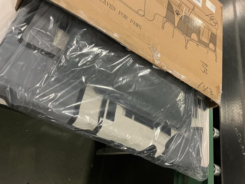 Condition photo showing Good Condition for Heated Cat House for Outside Winter, Weatherproof Elevated Outdoor Cat House, Insulated Outdoor Cat Shelter with Escape Door for Multiple Cats Feral Stray Kitty(Grey, 27.6"x17.7"x15.7") Grey 27.6"x17.7"x15.7"