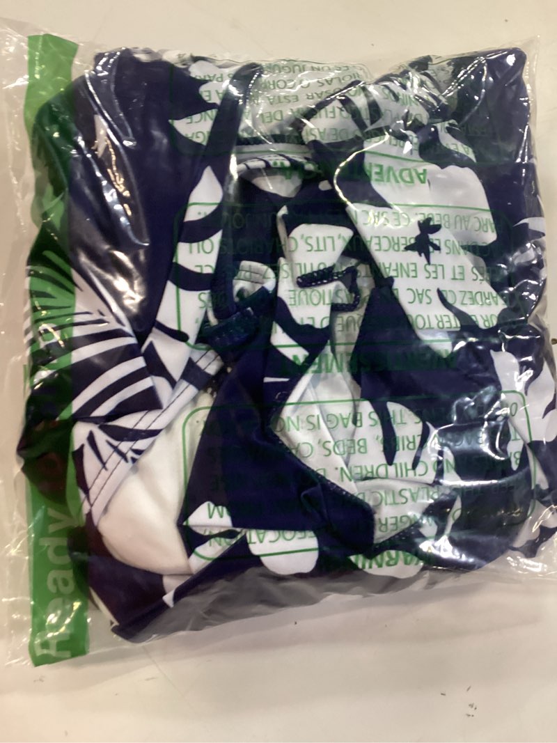 Condition photo showing New/Like New for tempt me women one piece swim dress one shoulder swimsuit with skirt tummy control swimdress bathing suit x-large navy white flower