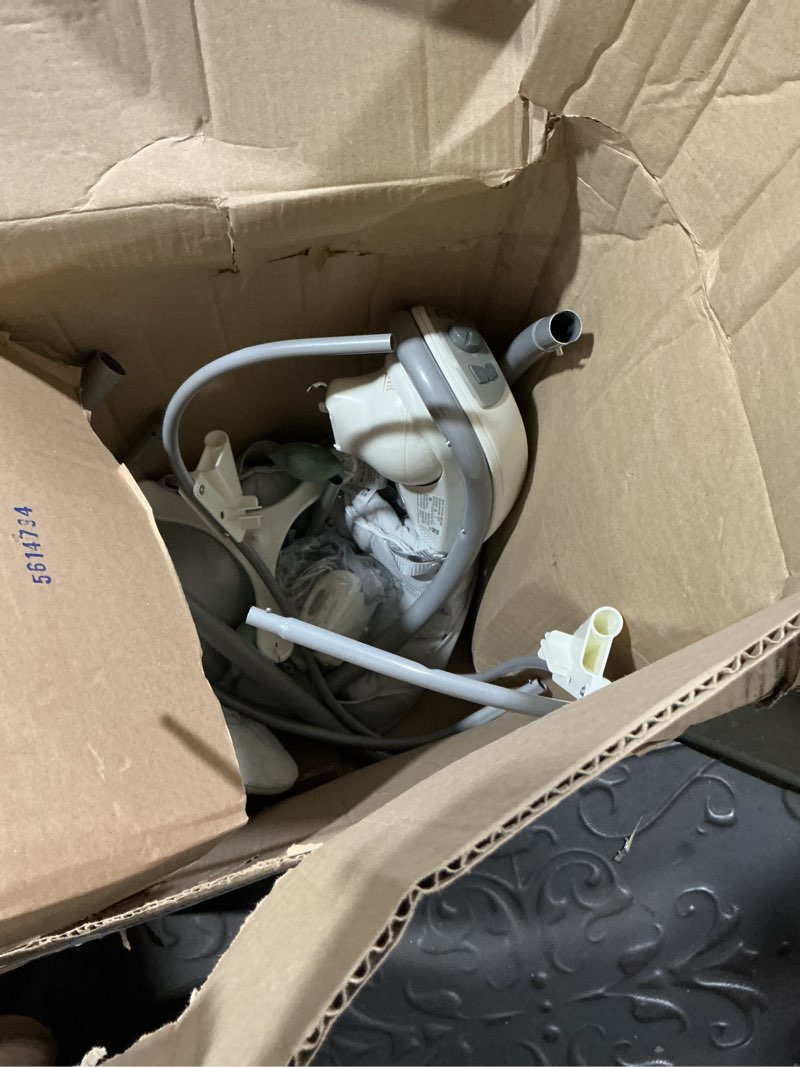 Condition photo showing As Is for graco simple sway baby swing, side?to?side motion, infant swing with 6 speeds, vibration, ivy