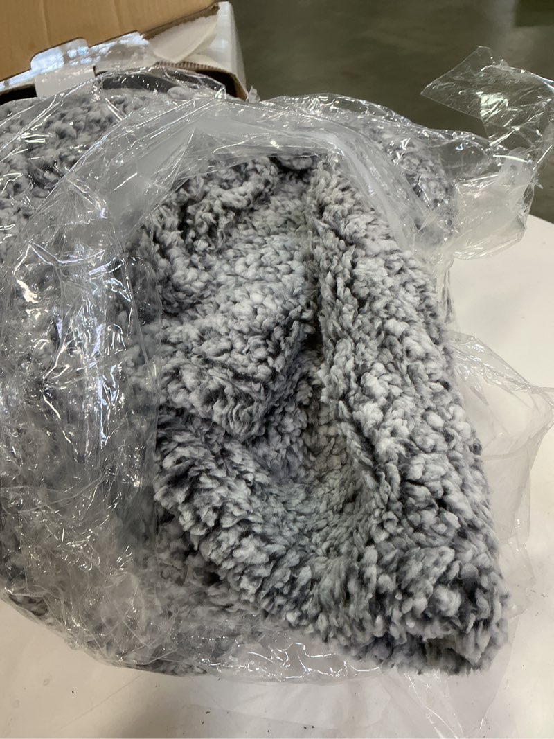 Condition photo showing As Is for Sealy Electric Blanket Full Size, Soft Sherpa Heated Blanket Single Control with 10 Heating Levels & 1 to 12 Hours Auto-Off Settings Over-Heated Protection 80"x84" Machine Washable, Charcoal Charcoal Full Size 80" x 84"