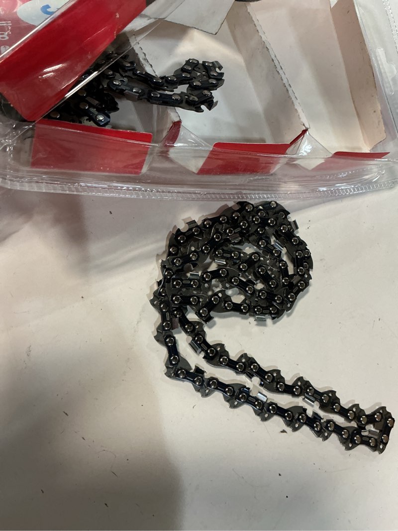 Condition photo showing As Is for kakei 14 inch chainsaw chain 3/8" lp pitch .043" gauge 52 drive links fits ego cs1400/1401, makita xcu03, worx wg384, kobalt, ryobi - 49162749, r52 (3 chains) - semi chisel 3/8" lp 14" 3/8"lp .043" 52dl- german steel *3
